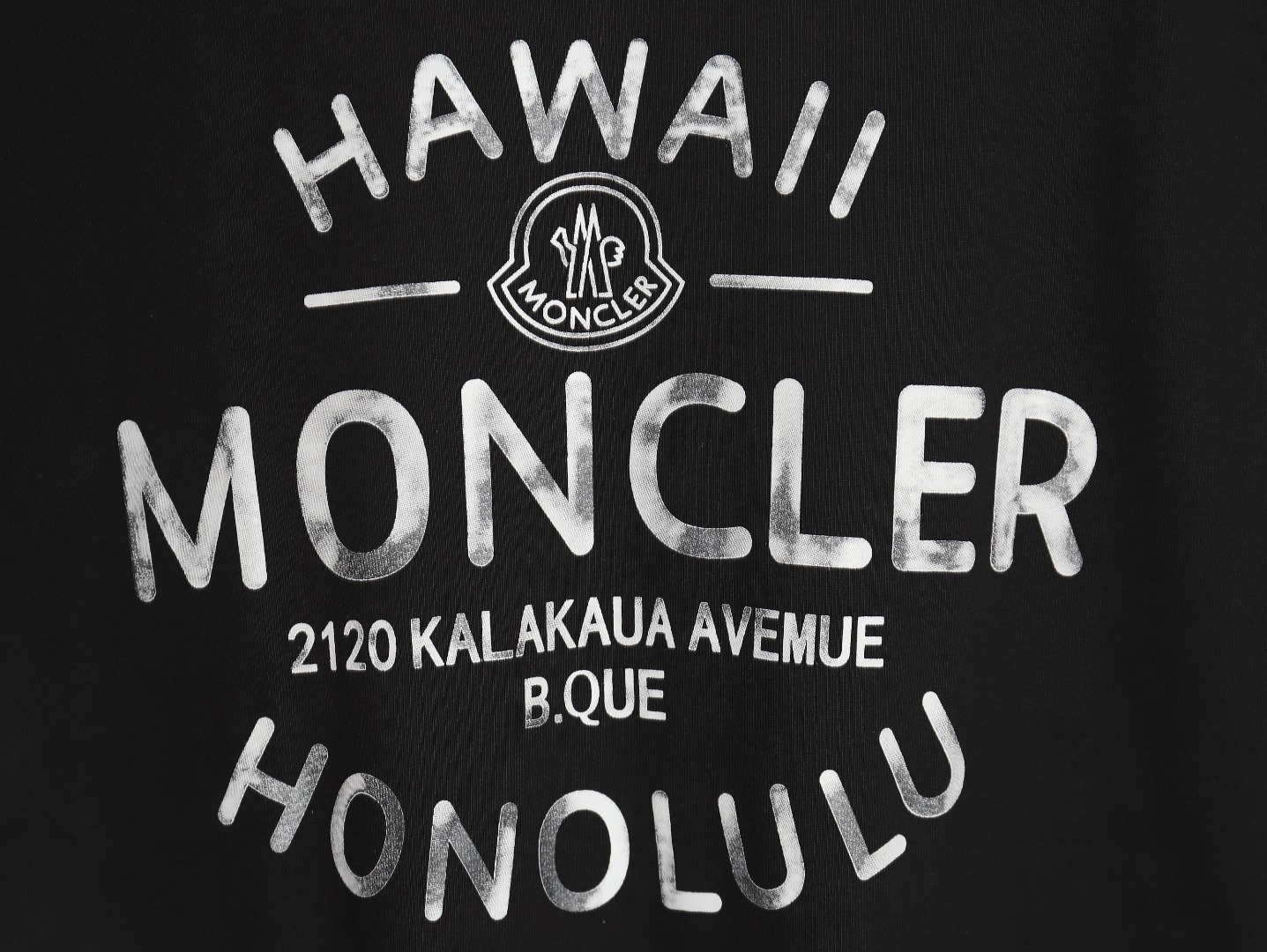 Moncler 24ss mottled distressed gradient letter print short sleeves TSK1