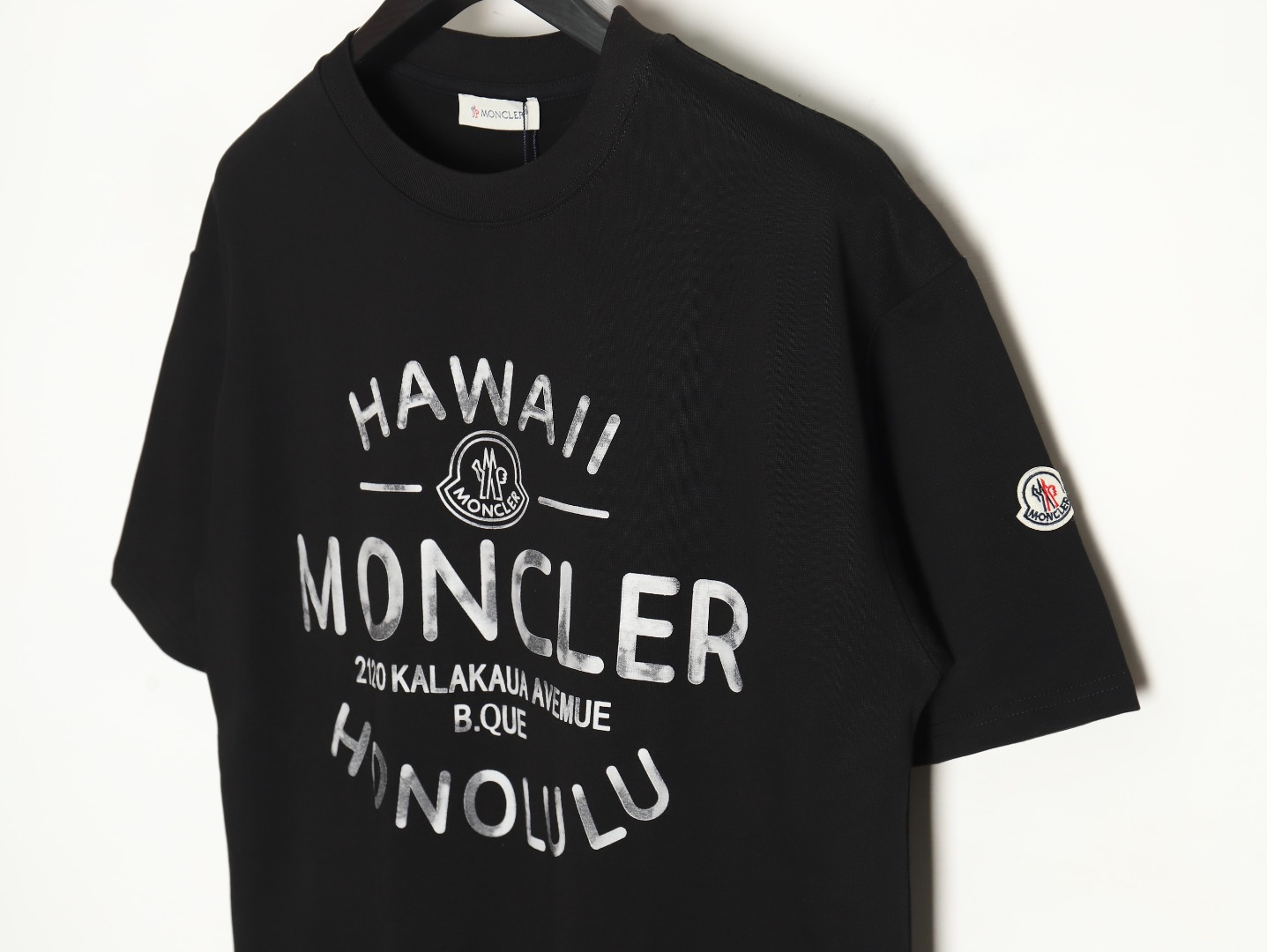 Moncler 24ss mottled distressed gradient letter print short sleeves TSK1