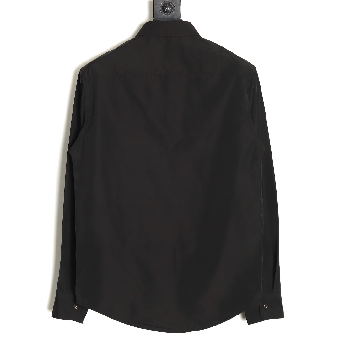 Prada triangle logo zip pocket long sleeve shirt