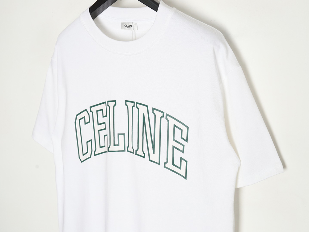 Celine curved letter print short sleeves