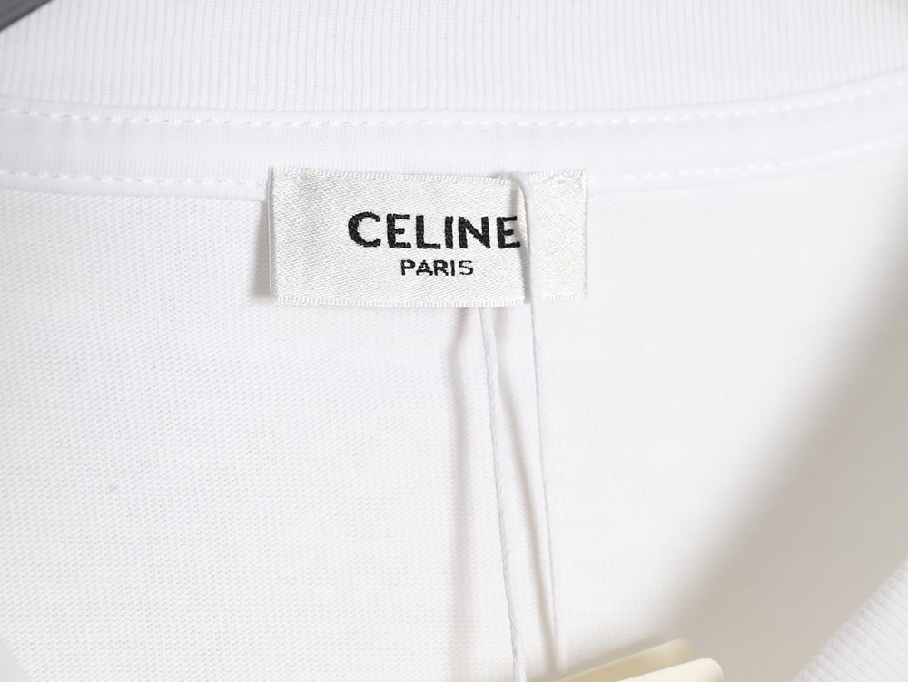 Celine curved letter print short sleeves