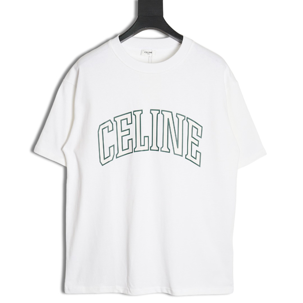 Celine curved letter print short sleeves