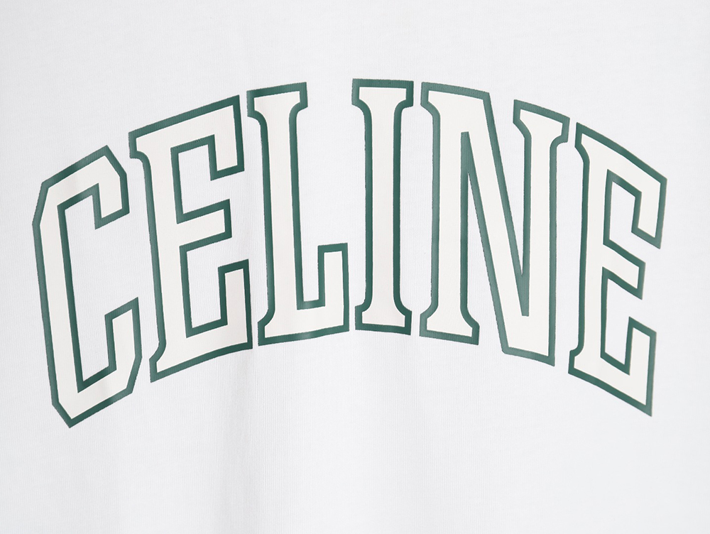 Celine curved letter print short sleeves