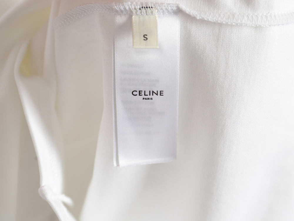 Celine curved letter print short sleeves