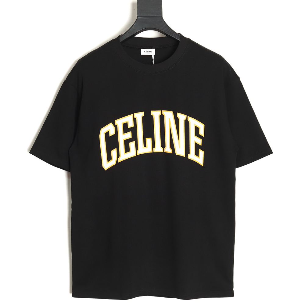 Celine curved letter print short sleeves TSK1