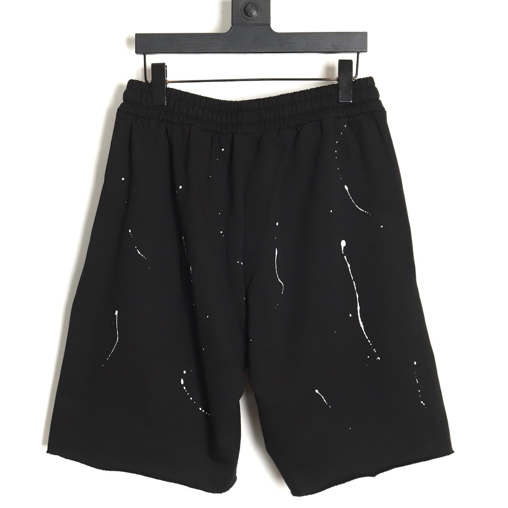 Chrome Hearts ink-splattered leather shorts