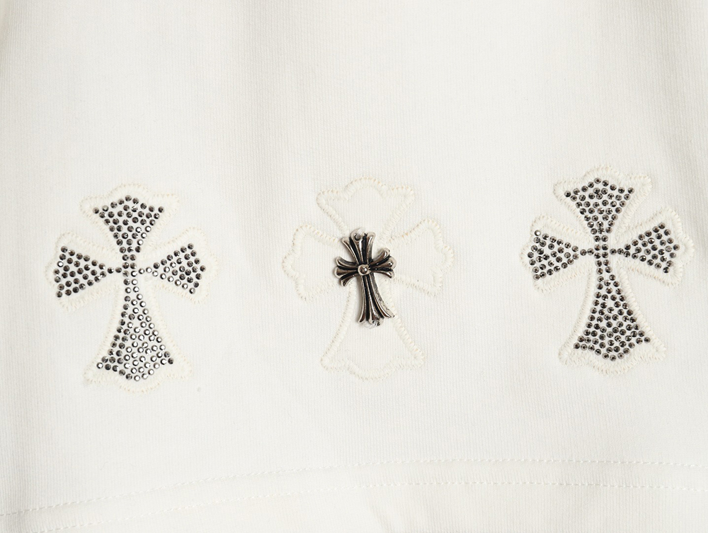 Chrome Hearts rhinestone cross shorts