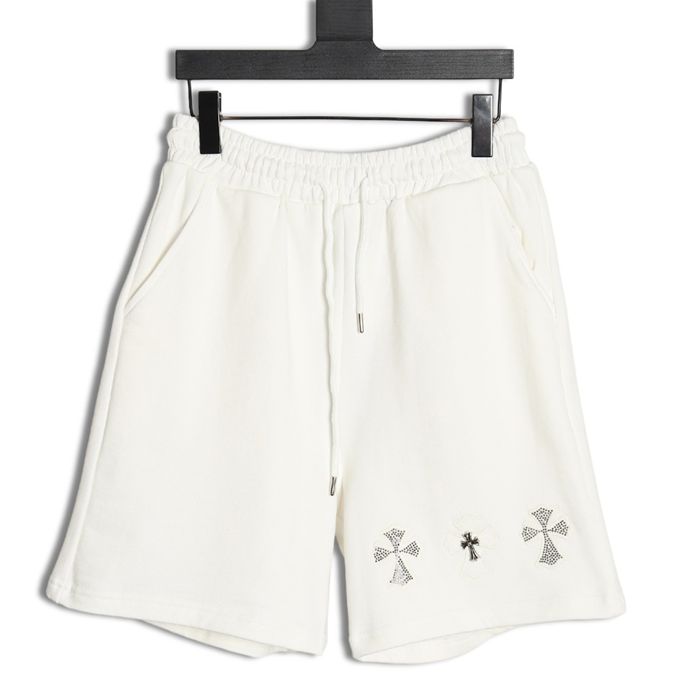 Chrome Hearts rhinestone cross shorts