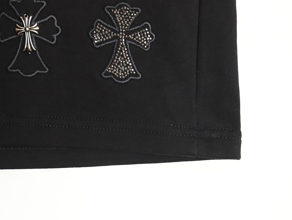 Chrome Hearts rhinestone cross shorts TSK1