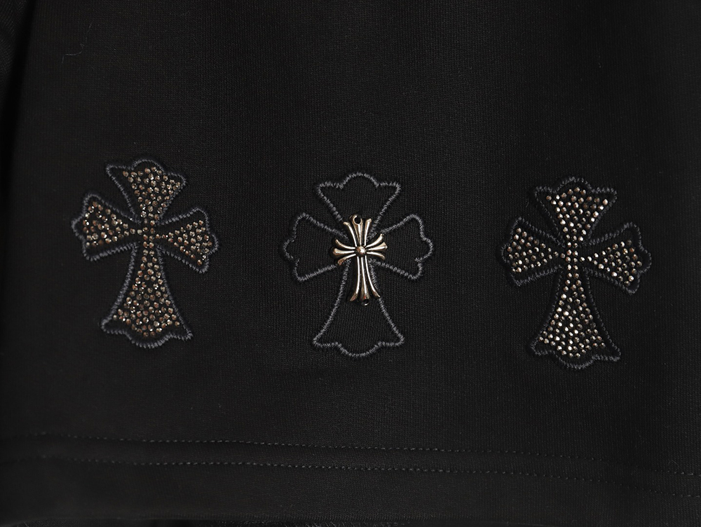 Chrome Hearts rhinestone cross shorts TSK1