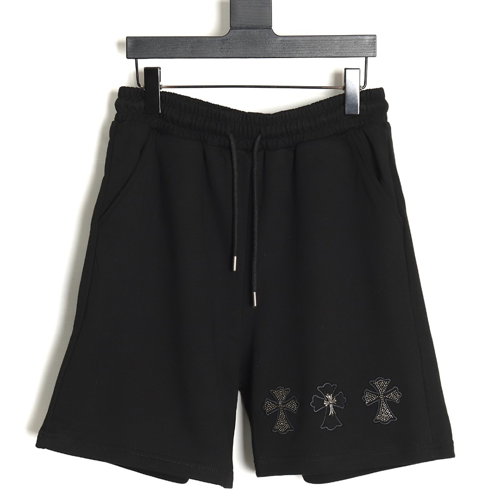 Chrome Hearts rhinestone cross shorts TSK1