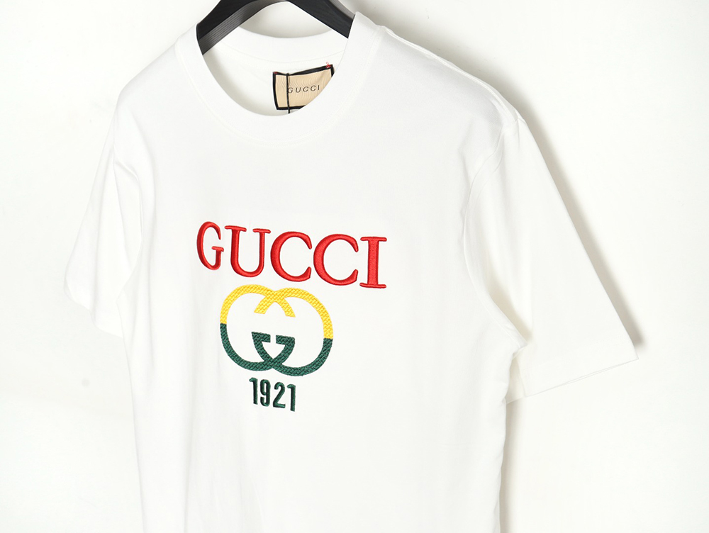 Gucci colorblock double G embroidered logo short-sleeved T-shirt