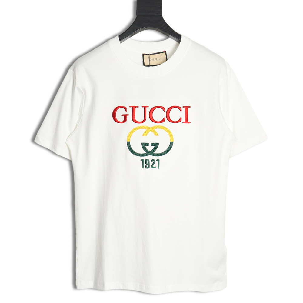 Gucci colorblock double G embroidered logo short-sleeved T-shirt