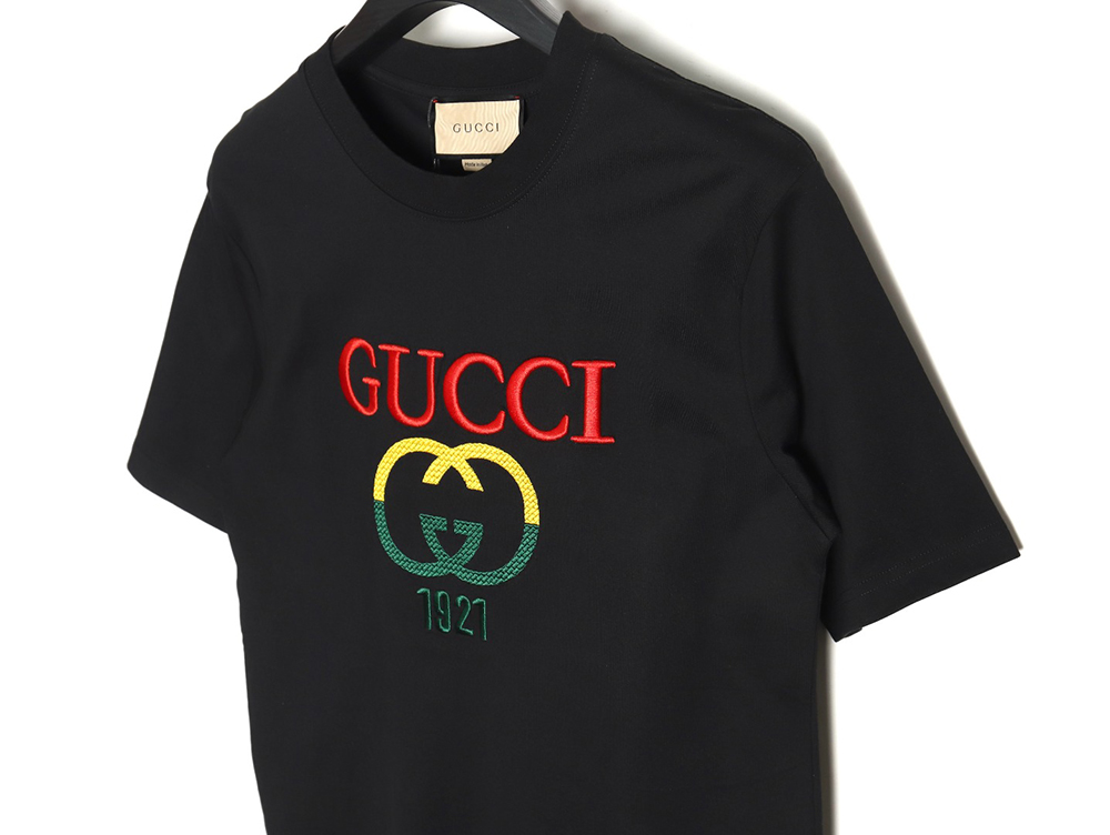 Gucci colorblock double G embroidered logo short-sleeved T-shirt TSK1