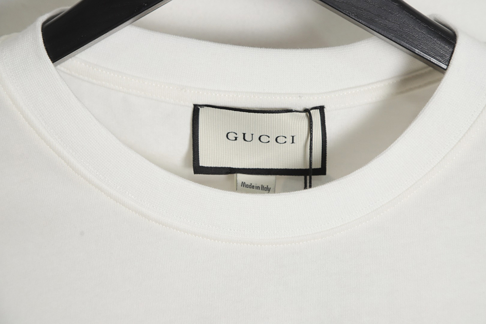 Gucci colorful logo on the back model figure printed short sleeves