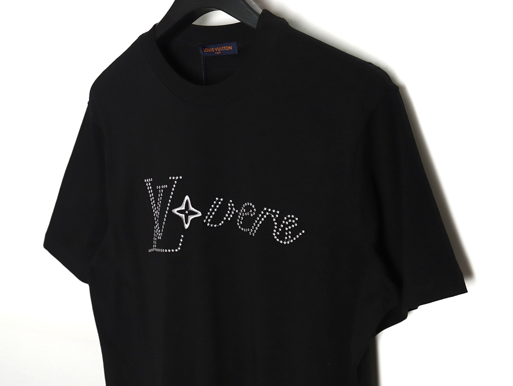 Louis vuitton short-sleeved T-shirt with lettering embroidery TSK1