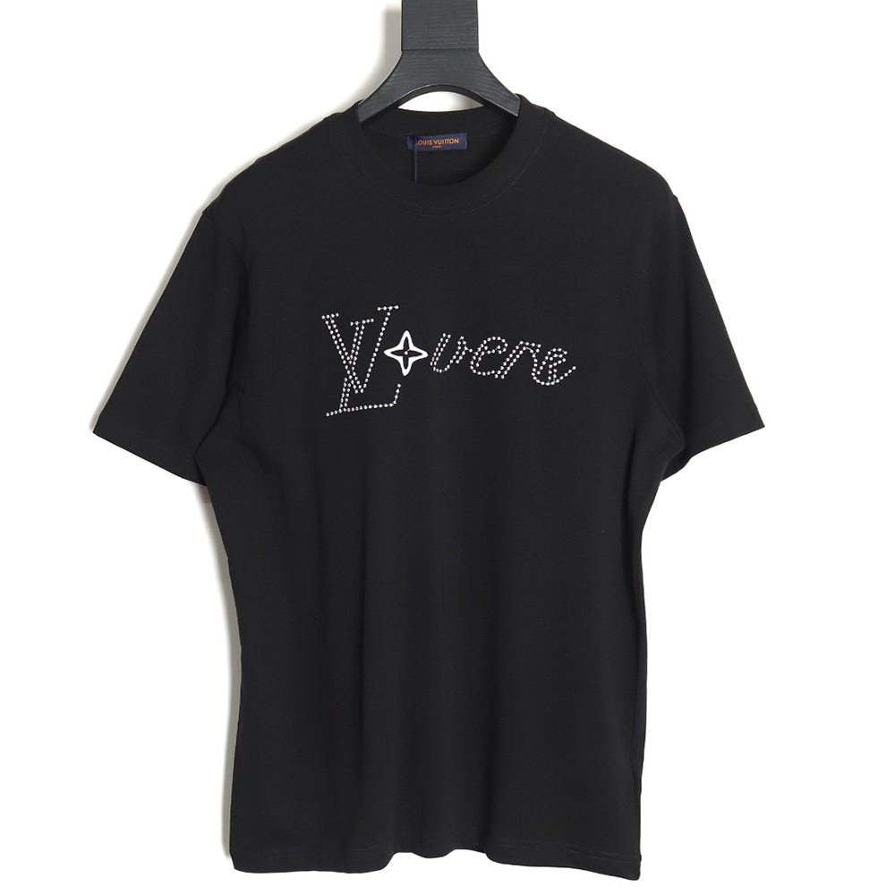 Louis vuitton short-sleeved T-shirt with lettering embroidery TSK1