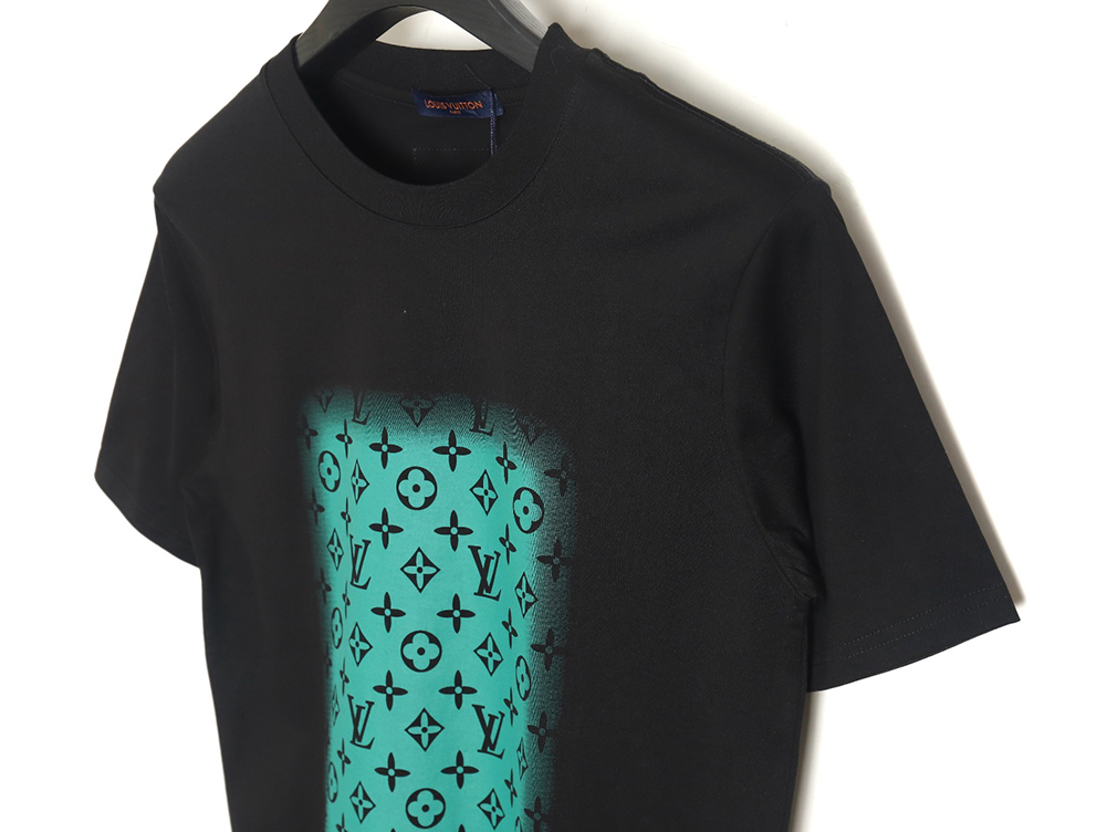 Louis vuitton square green full print short-sleeved T-shirt