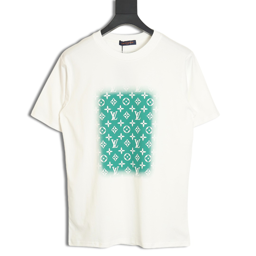 Louis vuitton square green full print short-sleeved T-shirt TSK1