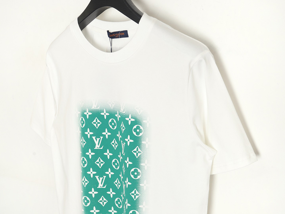 Louis vuitton square green full print short-sleeved T-shirt TSK1