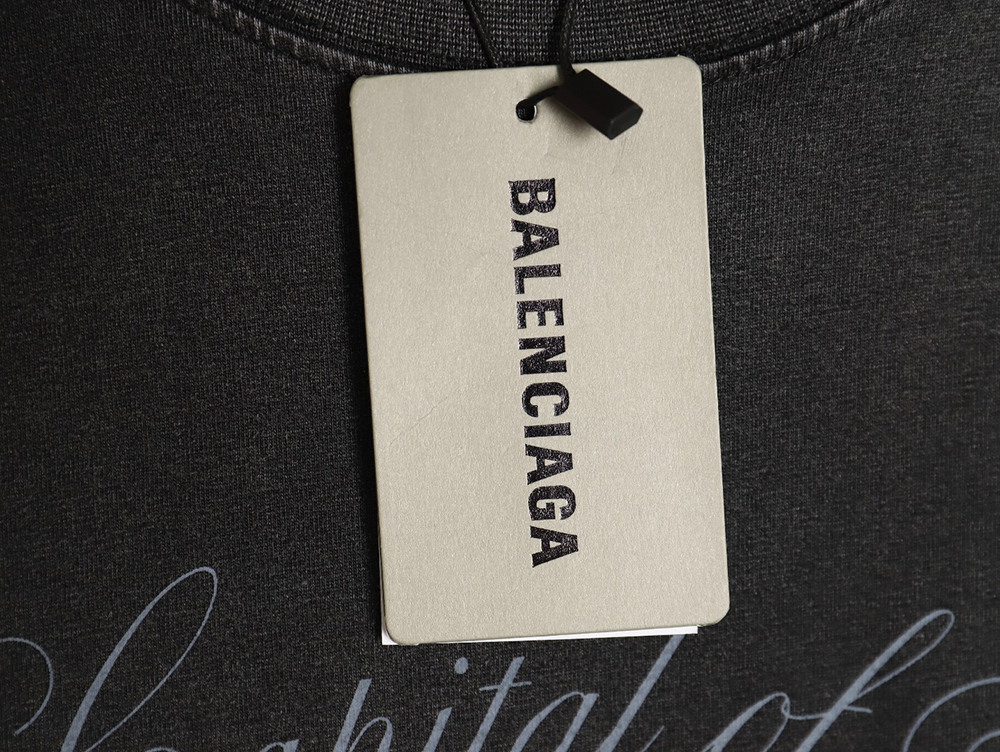 Balenciaga washed-out Paris Tower lettering short-sleeved T-shirt