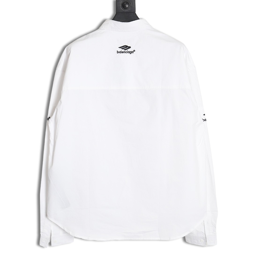 Balenciaga 3B white stripe embroidered long-sleeved shirt