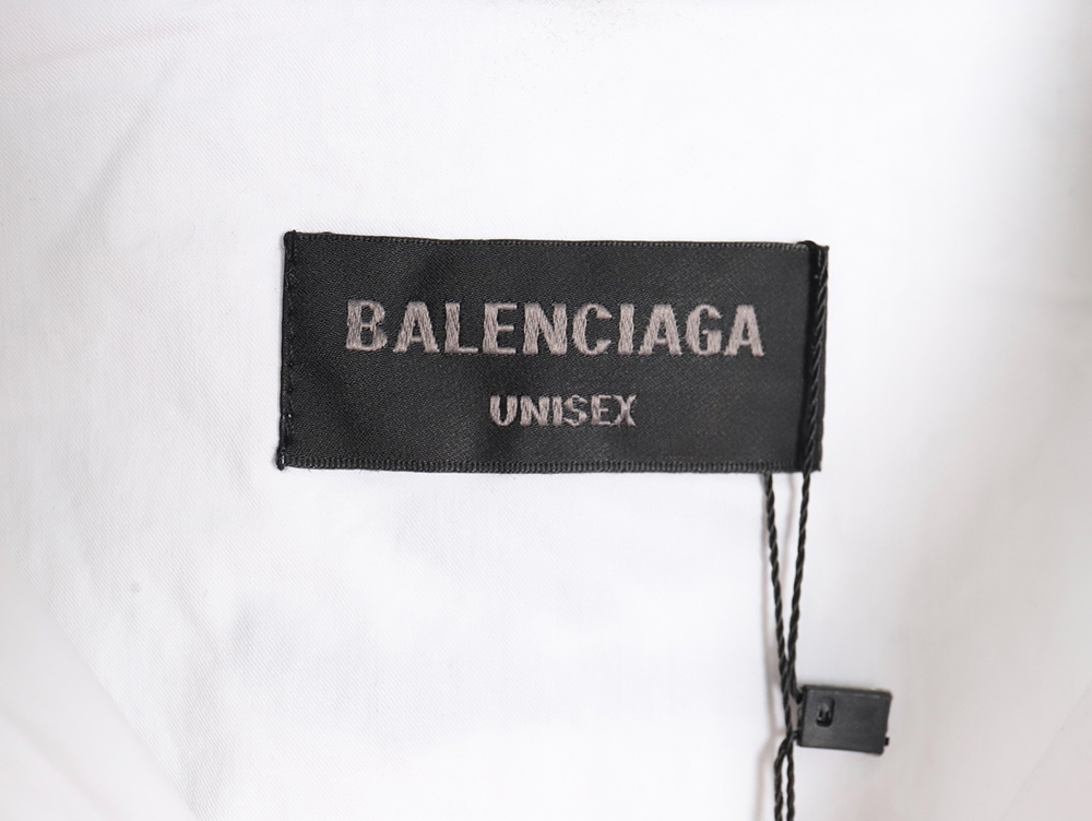 Balenciaga 3B white stripe embroidered long-sleeved shirt