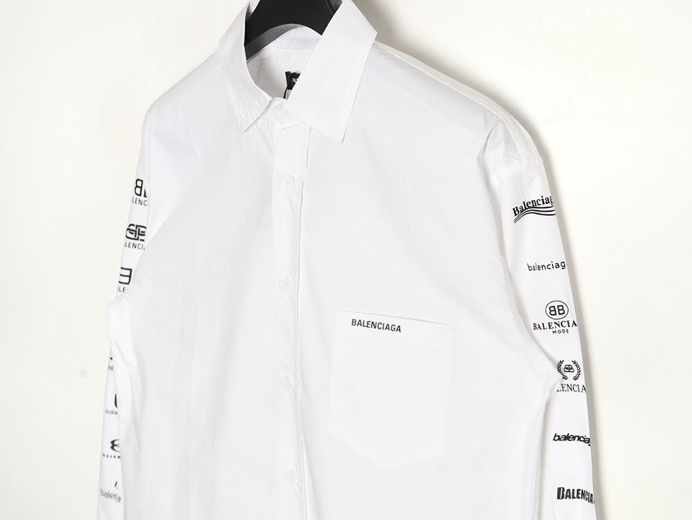 Balenciaga historical logo print long-sleeved shirt