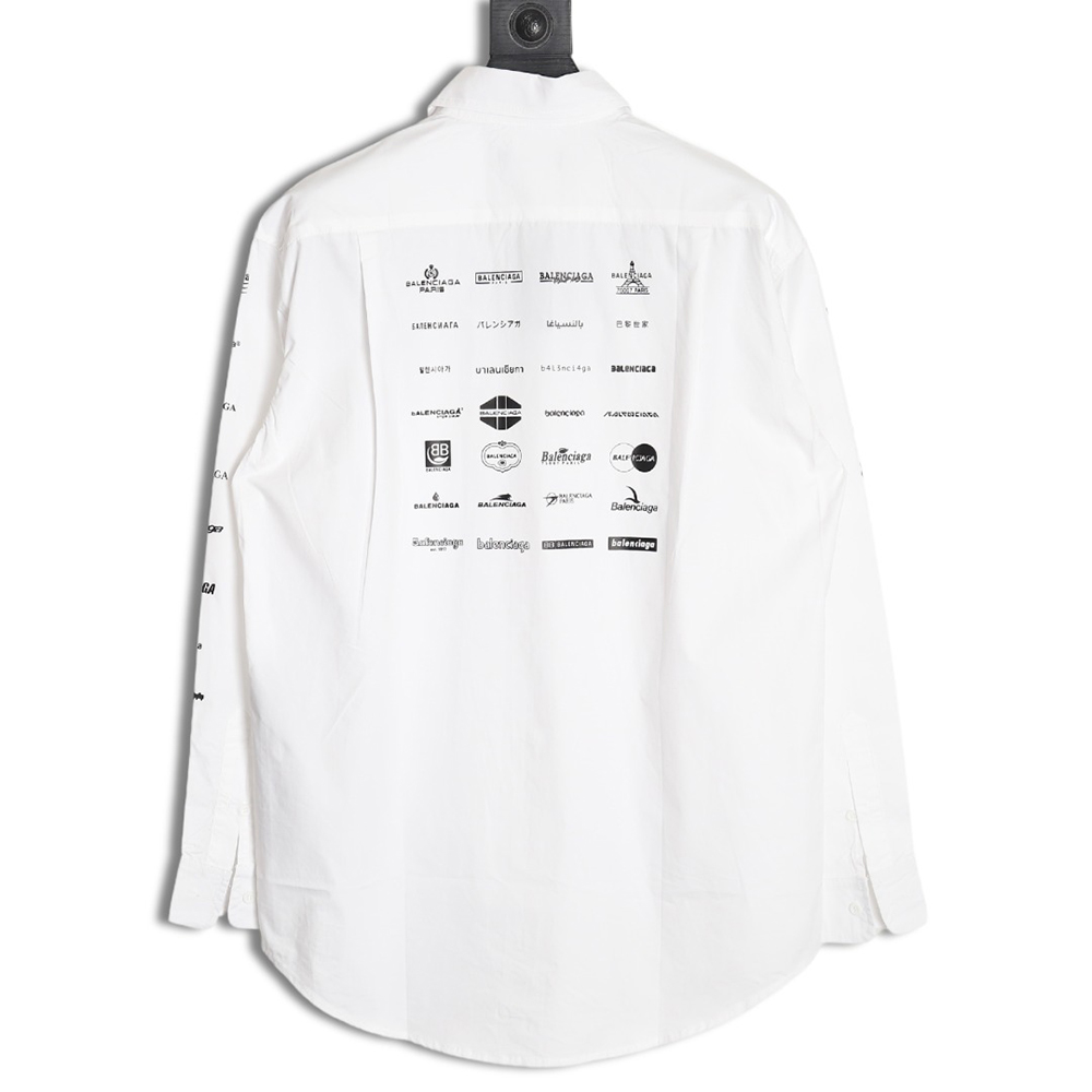 Balenciaga historical logo print long-sleeved shirt