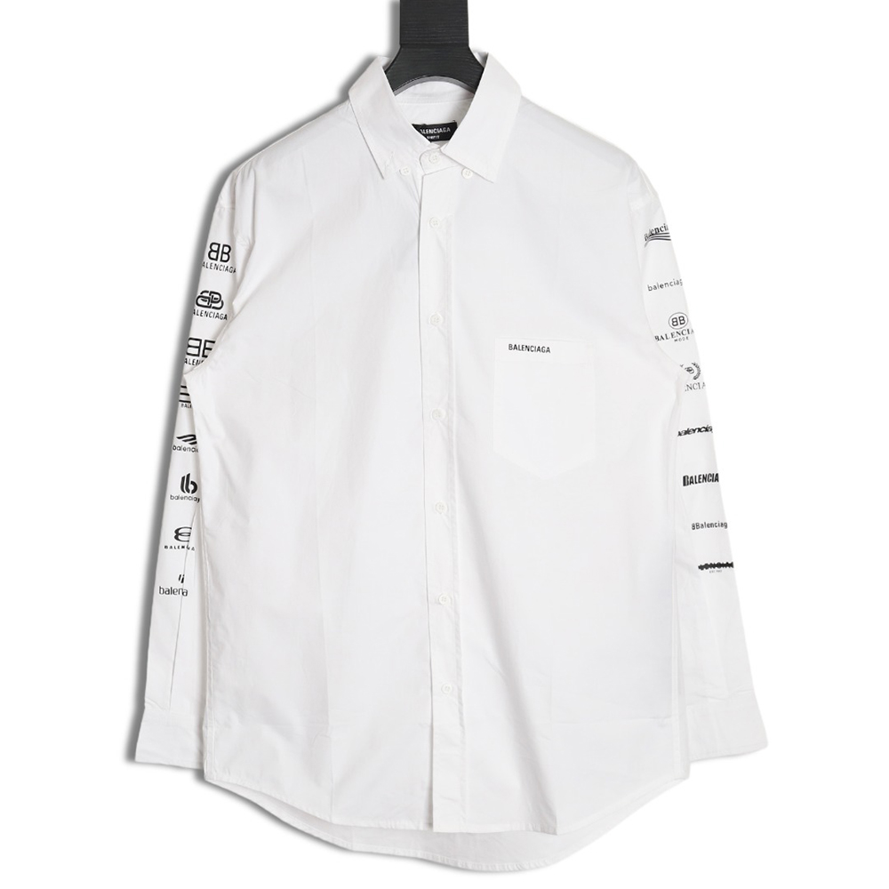 Balenciaga historical logo print long-sleeved shirt