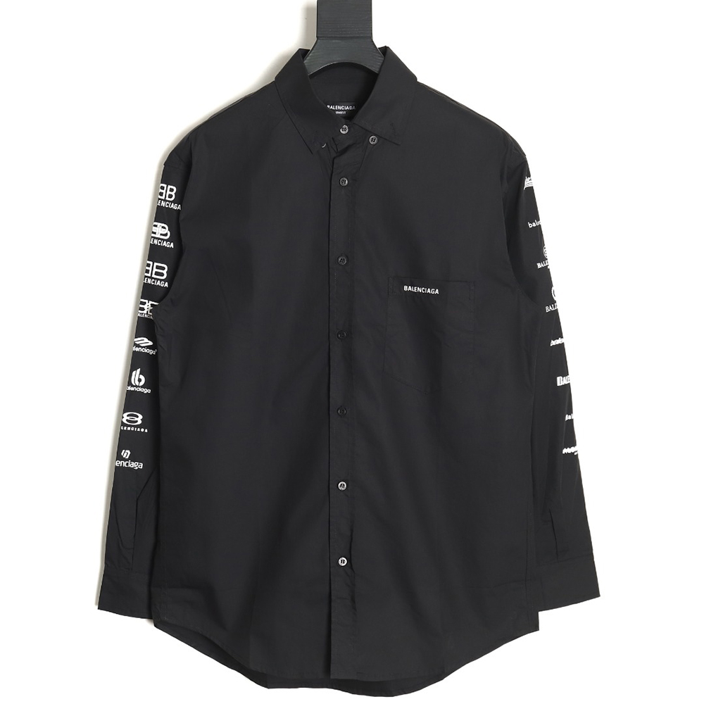 Balenciaga historical logo print long-sleeved shirt TSK1