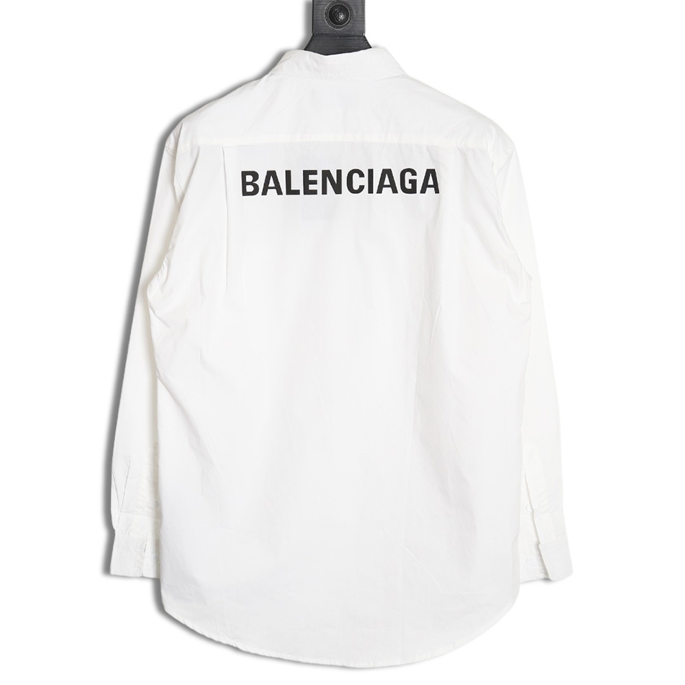 Balenciaga back logo print long sleeve shirt