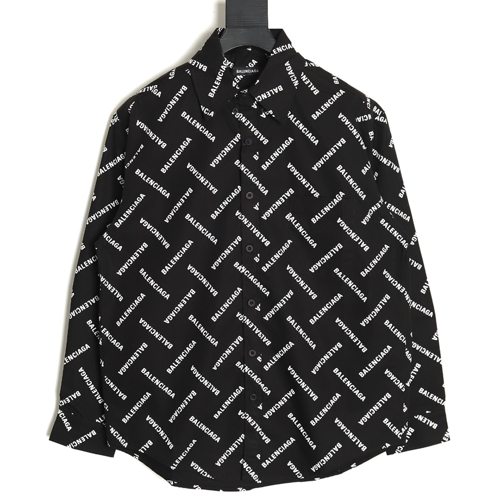 Balenciaga all over printed letter barrage shirt