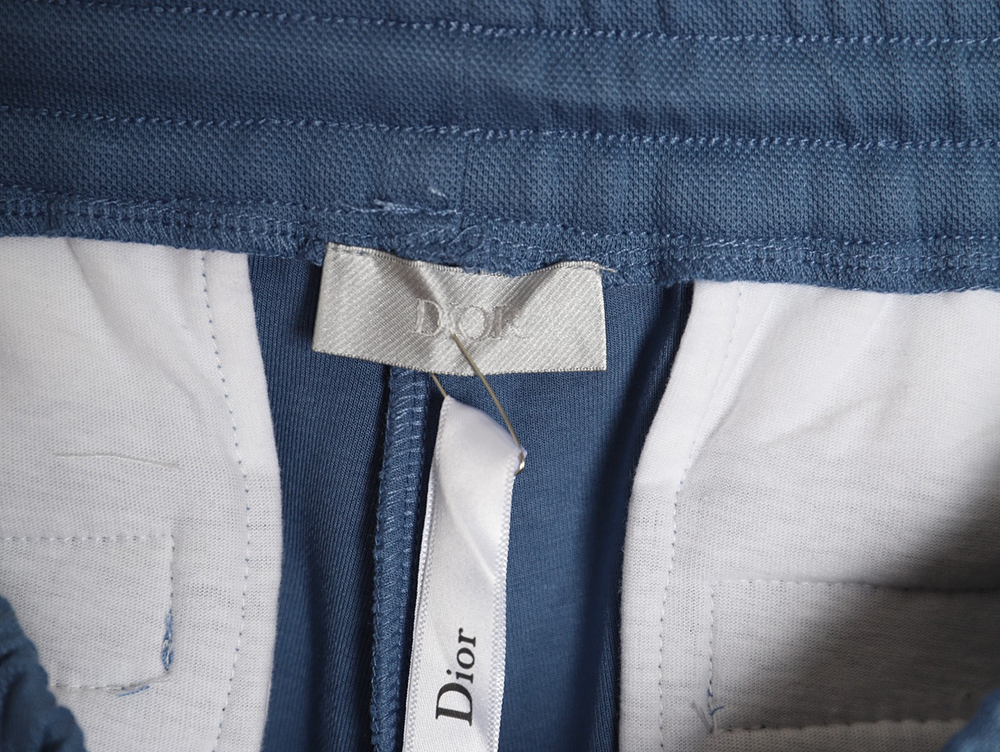 Dior side embroidered lettering contrast shorts