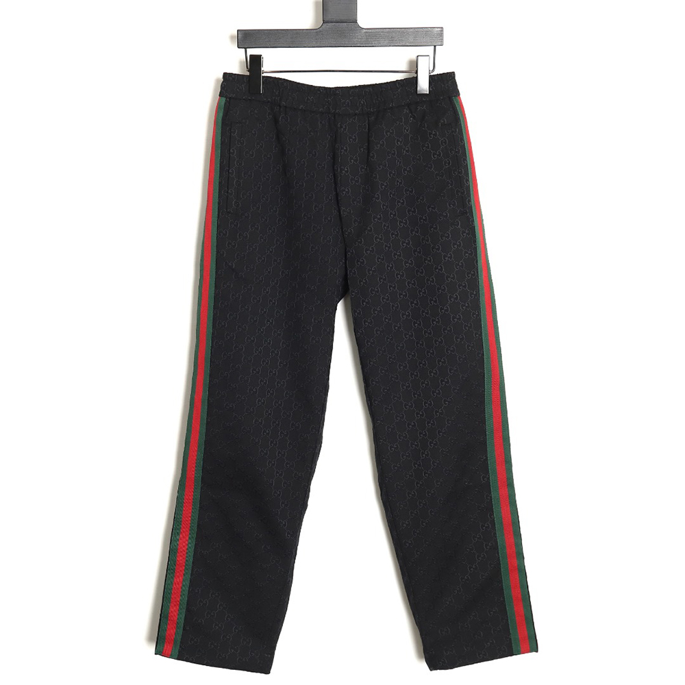 Gucci Double G jacquard ribbon casual trousers TSK1