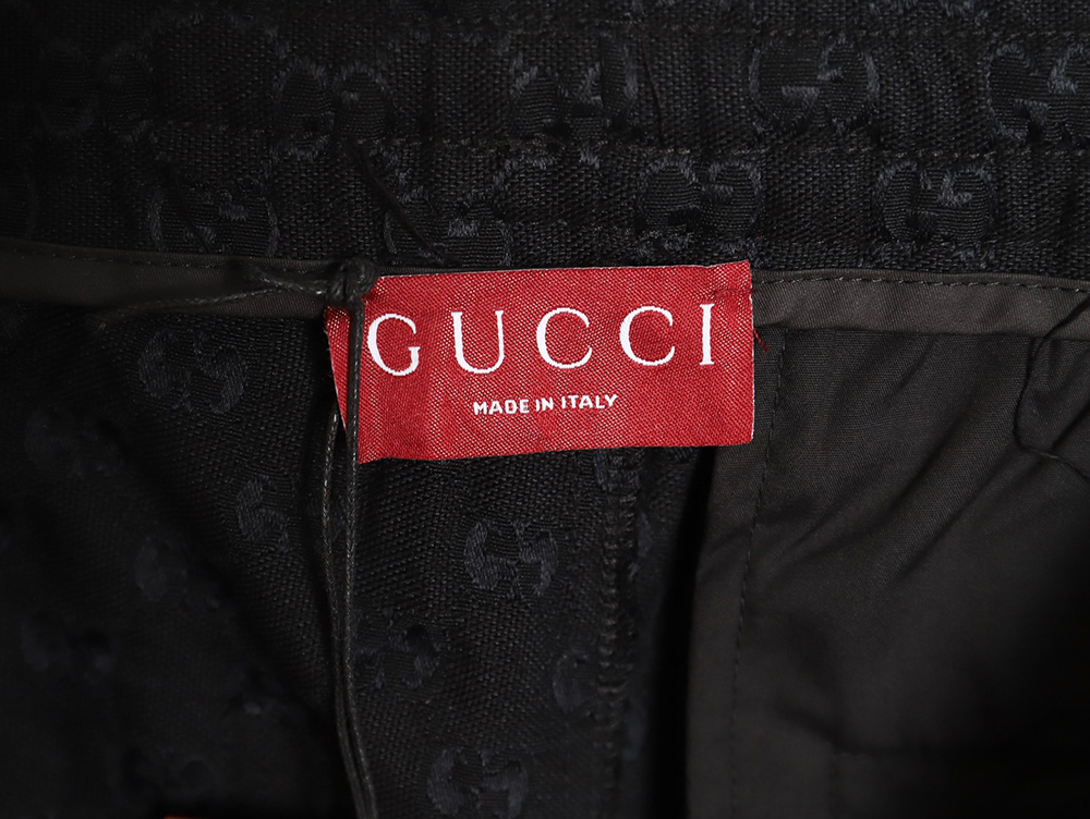 Gucci Double G jacquard ribbon casual trousers TSK1