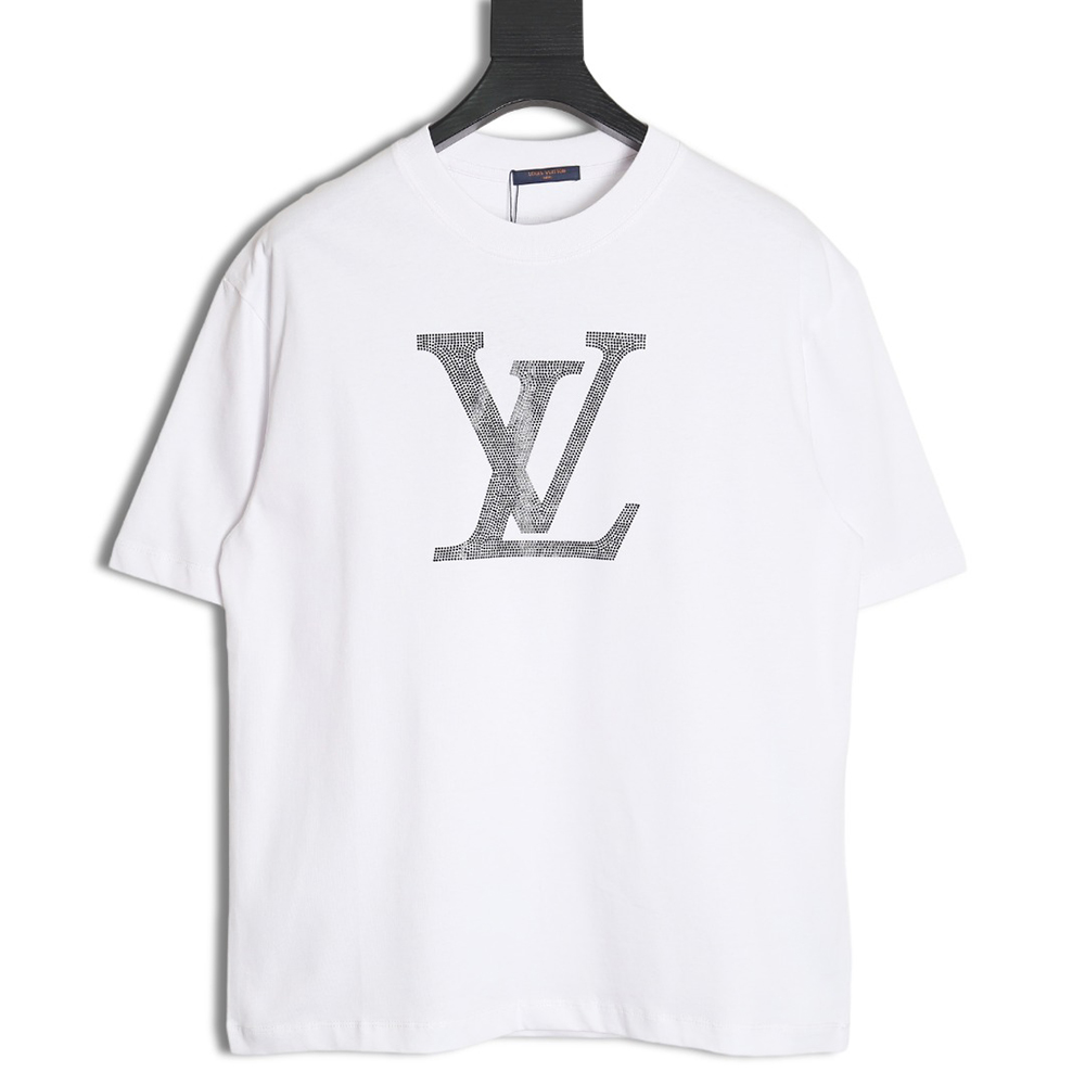 Louis Vuitton logo rhinestone short sleeves