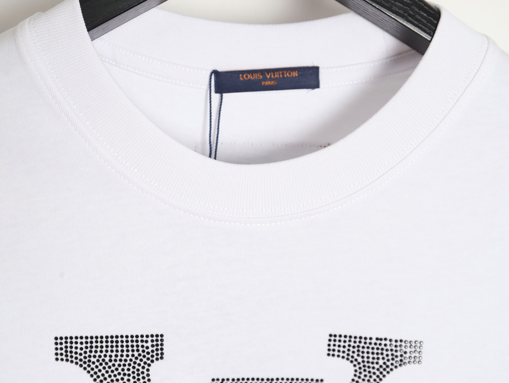 Louis Vuitton logo rhinestone short sleeves