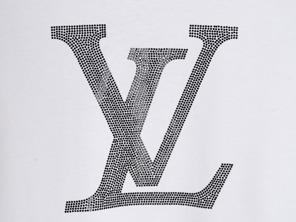 Louis Vuitton logo rhinestone short sleeves