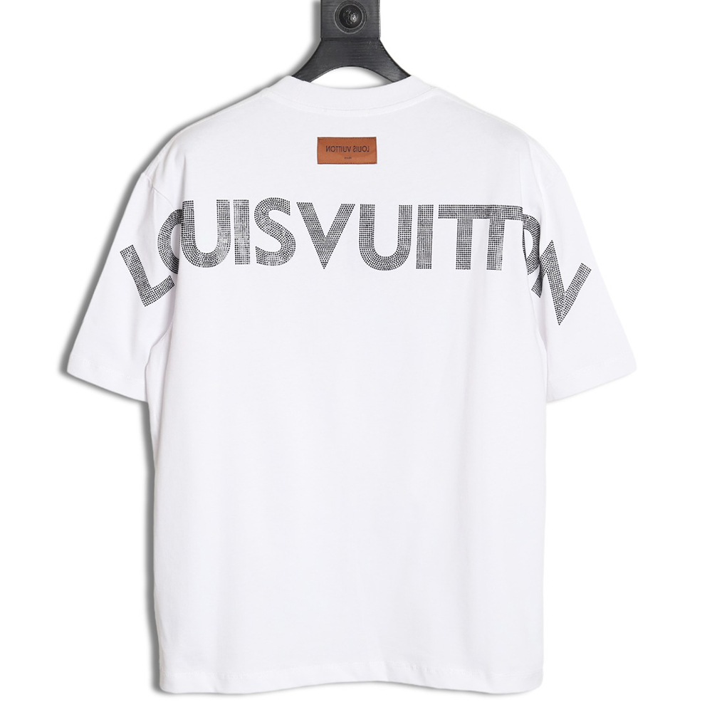 Louis Vuitton logo rhinestone short sleeves