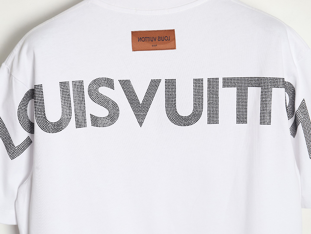 Louis Vuitton logo rhinestone short sleeves