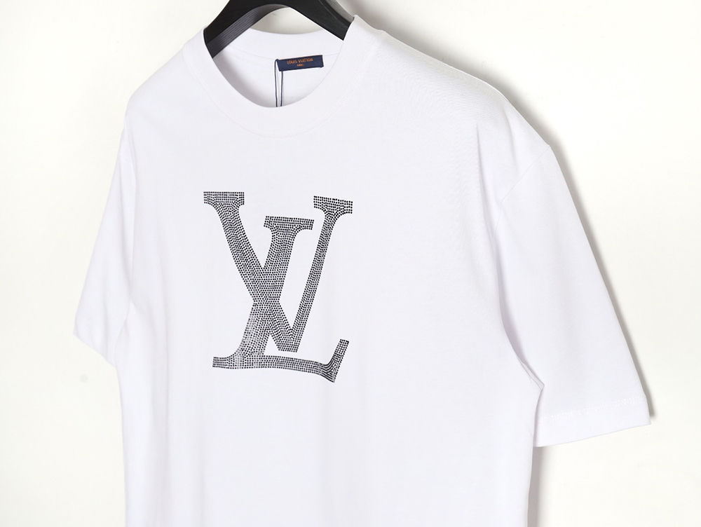 Louis Vuitton logo rhinestone short sleeves