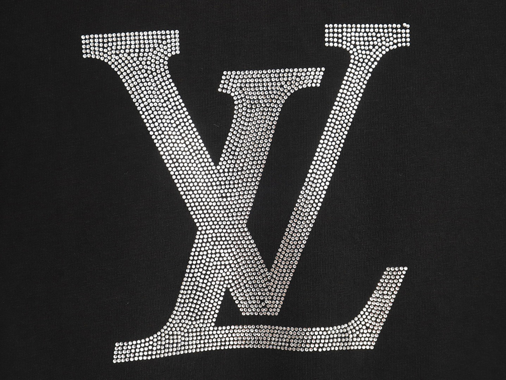 Louis Vuitton logo rhinestone short sleeves TSK1