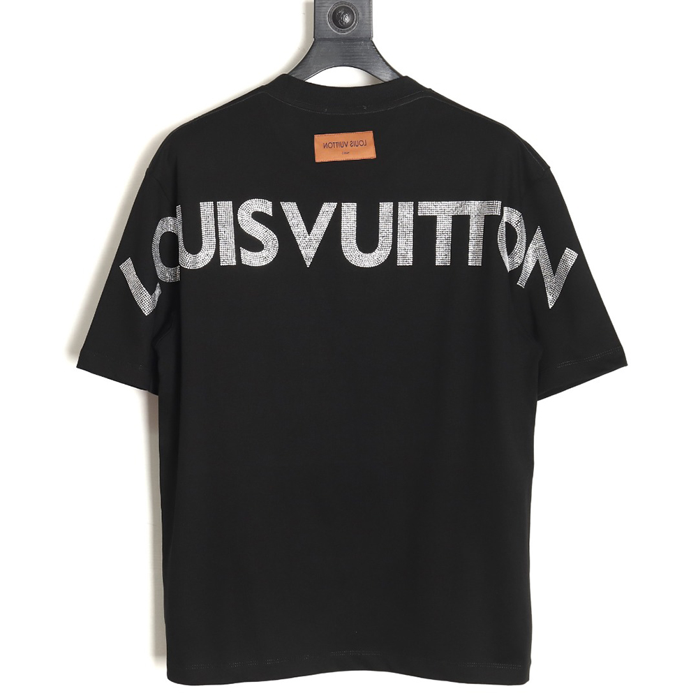 Louis Vuitton logo rhinestone short sleeves TSK1