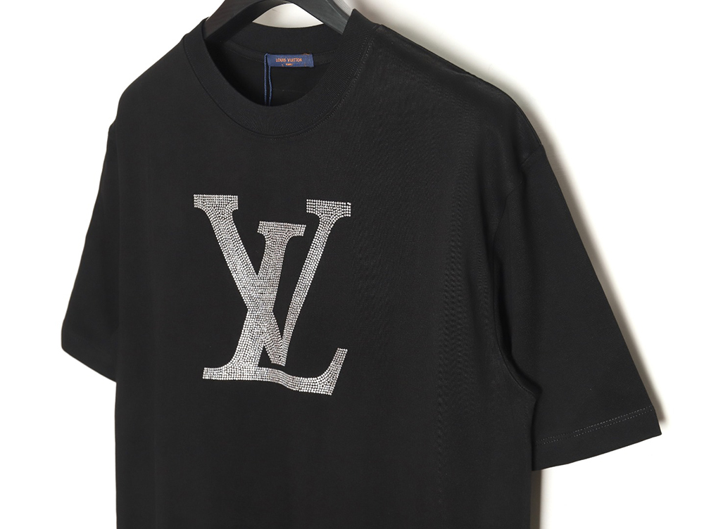 Louis Vuitton logo rhinestone short sleeves TSK1