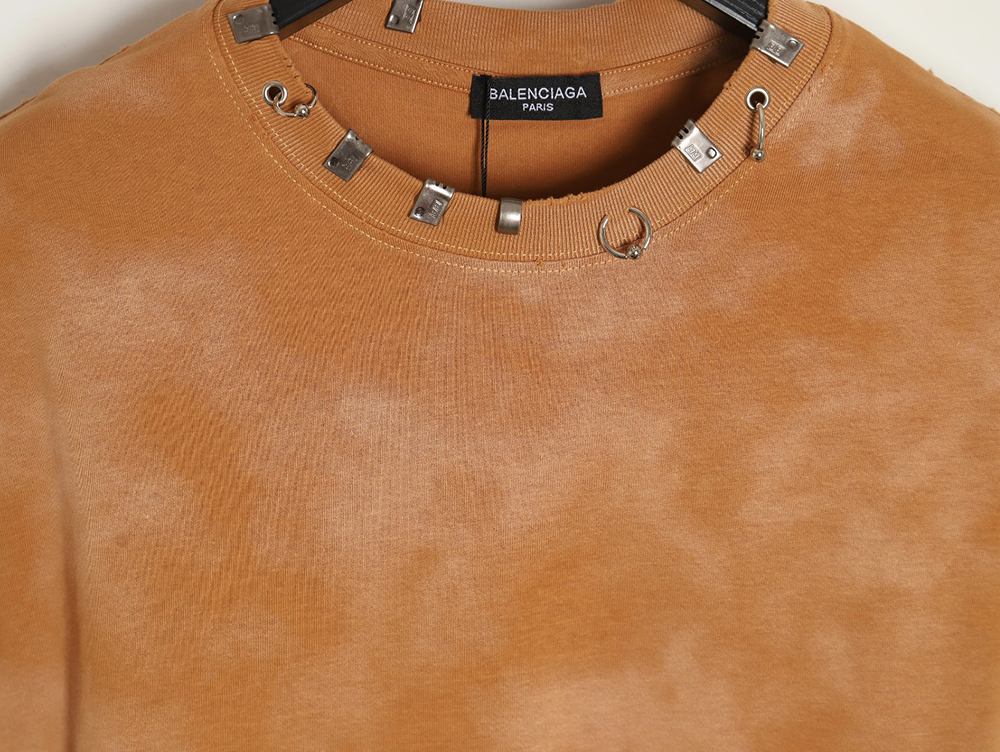 Balenciaga rivet pierced washed hole short sleeves TSK2