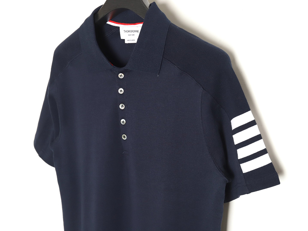 Thom Browne POLO shirt with four-bar cuffs TSK1