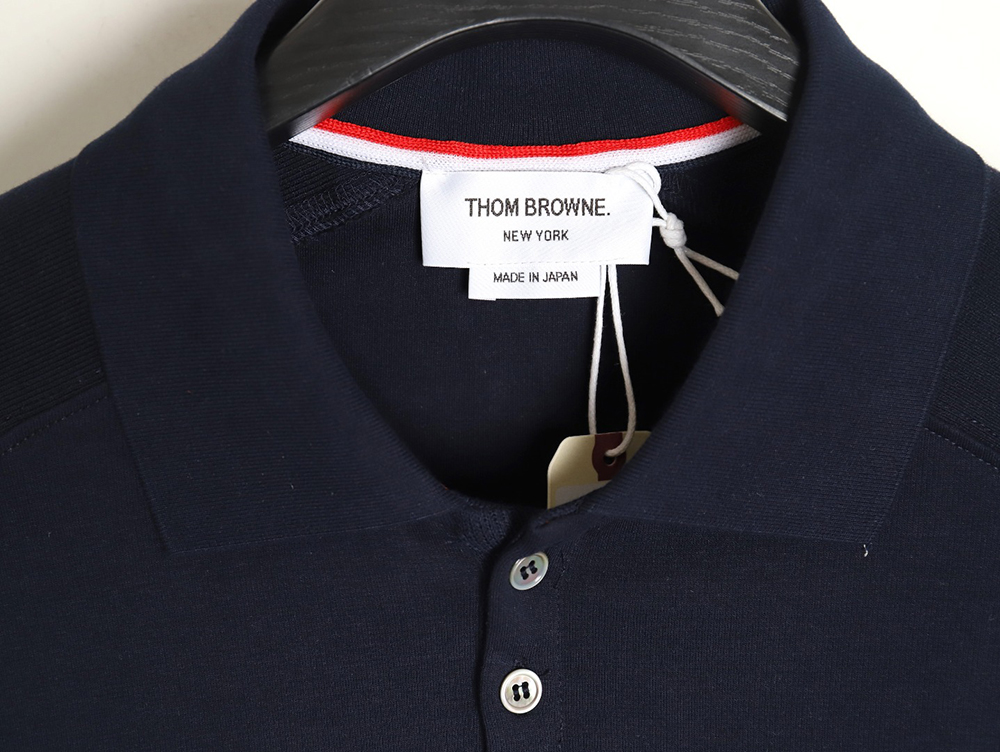 Thom Browne POLO shirt with four-bar cuffs TSK1