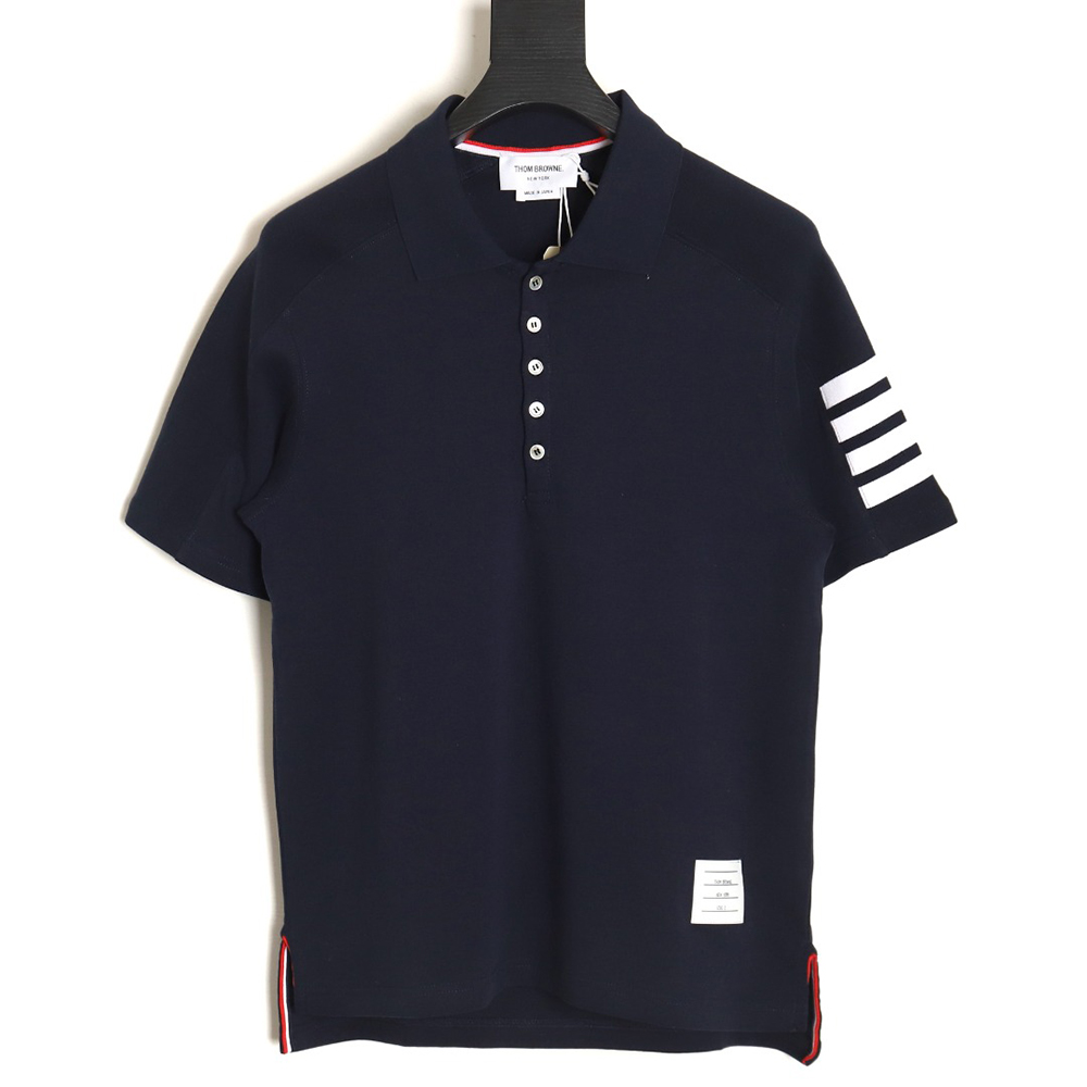 Thom Browne POLO shirt with four-bar cuffs TSK1