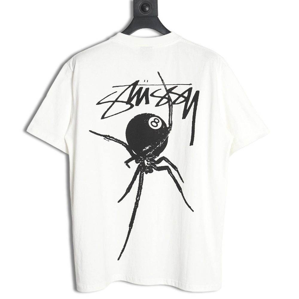 Stussy spider print short-sleeved T-shirt